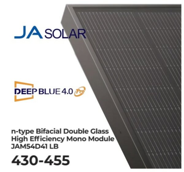 36x JA SOLAR JAM54D41-445/LB Solarmodul 445Wp N typ Glass Glass full black - 25 Jahre Produktgarantie