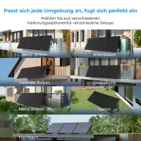 Sunshare Ray Balkonkraftwerk 800W Full Black Leichtmodule ohne Halterung für Balkon, Fassade und Zaun