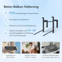 SUNSHARE Ray Beton Balkon Halterung Winkel einstellbar vor Installation
