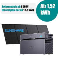 SUNSHARE Glory Balkonkraftwerk 800W mit Speicher 1.52 kWh...