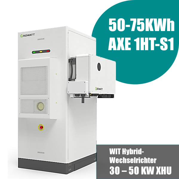 Growatt Komplettset WIT 29.9-50K-XHU Hybridwechslrichter + AXE Hochvolt 1HT-S1 Batterie für Gewerbe und Industire