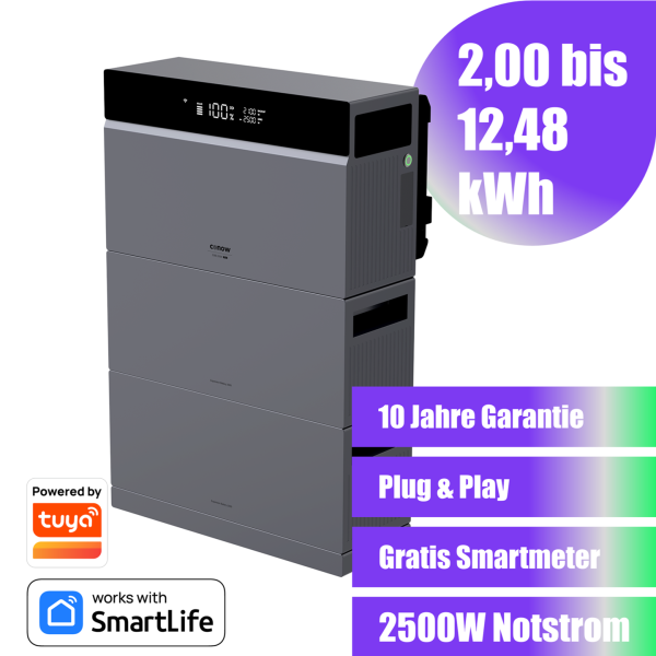 CONOW CBE2000 Pro Balkonkraftwerk Speicher 2-12,48kWh 2500W Wechselrichter 4 MPPT PV 2 - 2% Skonto bei Vorkasse Banküberweisung