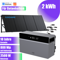 800W Balkonkraftwerk Smart mit Tuya Conow 2kWh Speicher +...