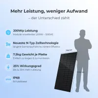 Sunshare Ray Balkonkraftwerk 600W Full Black Leichtmodule ohne Halterung für Balkon, Fassade und Zaun
