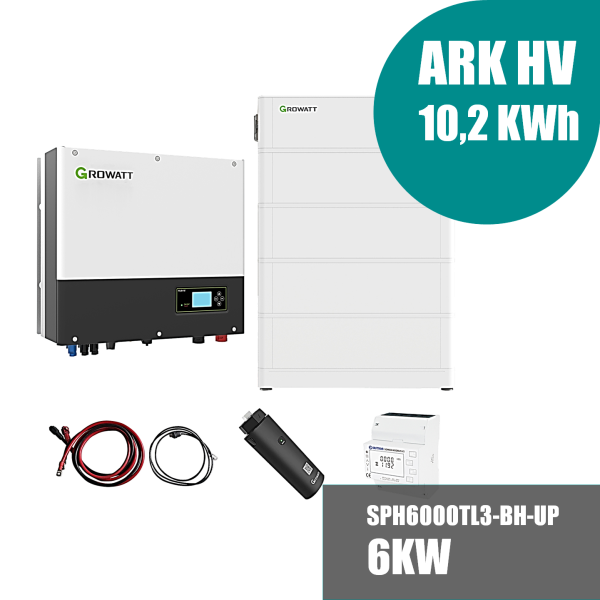 Growatt Komplettset SPH6000TL3-BH-UP 6kW mit 10,2kWh Solarspeicher-Set - 2% Skonto bei Vorkasse