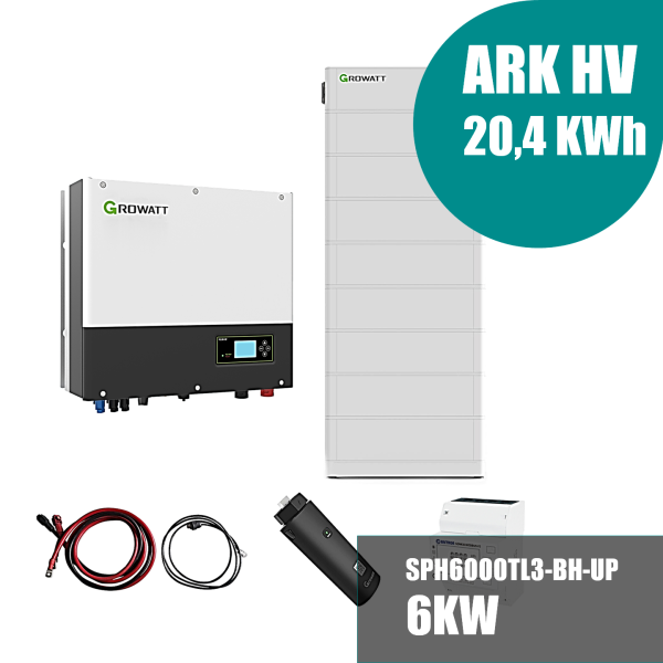 Growatt Komplettset SPH6000TL3-BH-UP 6kW mit 20,4kWh Solarspeicher-Set - 2% Skonto bei Vorkasse