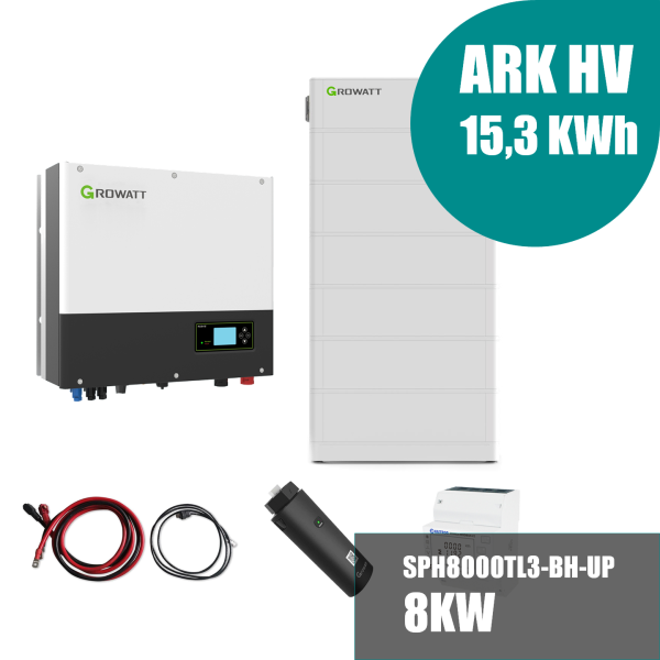 Growatt Komplettset SPH8000TL3-BH-UP 8kW mit 15,3kWh Solarspeicher-Set - 2% Skonto bei Vorkasse