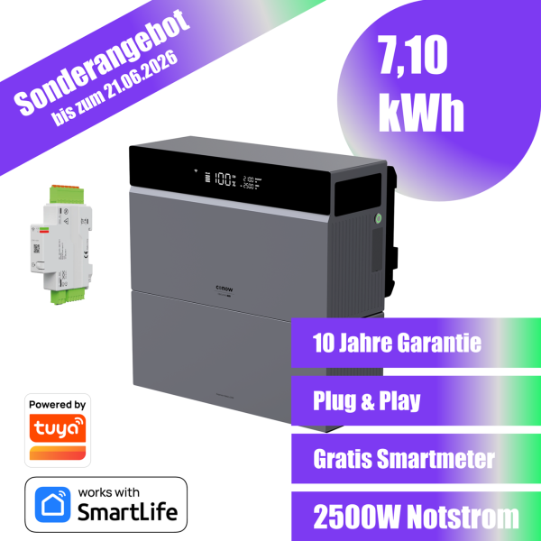 CONOW Tuya CBE2000 Pro AIO Speicherpaket 7,1 kWh + Gratis Smart Meter