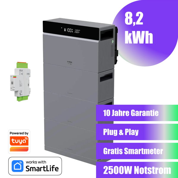 CONOW Tuya CBE2000 Pro AIO Speicherpaket 8,2 kWh + Gratis Smart Meter