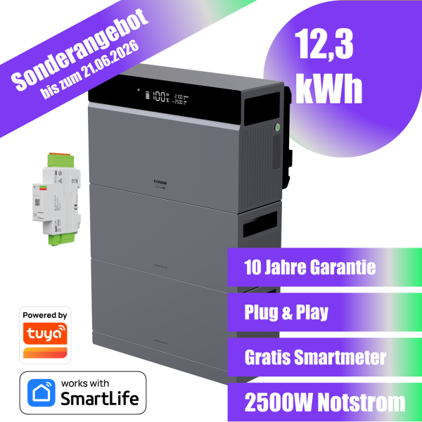 CONOW Tuya CBE2000 Pro AIO Speicherpaket 12,3 kWh + Gratis Smart Meter