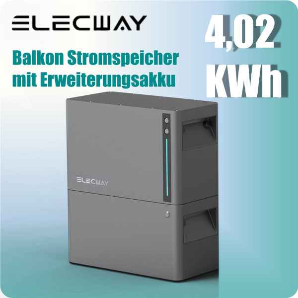 ELECWAY Balkonspeicher S3-20 DC Solarspeicher mit 1x Erweiterungsakku 4,02 kWh