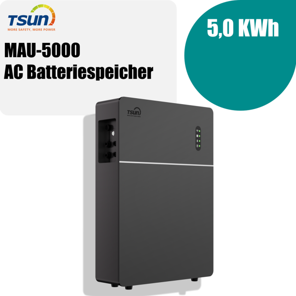 TSUN TSOL-MAU5000 5kWh AC Batteriespeicher All-in-One PowerTrunk LiFePO4, IP65, 2500W Inverter, Dynamische Tarife