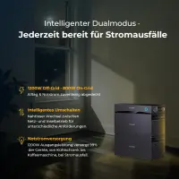 1000W Balkonkraftwerk mit Sunshare Glory 2,03kWh Speicher + 2x Sunpro 500Wp Full Black Bifaziale Solarmodule