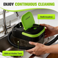 POEUU Tragbarer Druckdampfreiniger JLC-A-211 1500 W, 1,6 L, 3 Dampfstufen mit 11-teiligem Zubehör