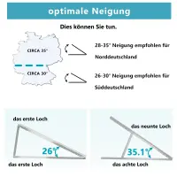 PV-Halterung für 2 Solarmodule – Verstellbares Montageset 0–90° für Flachdach, Garten & Wand