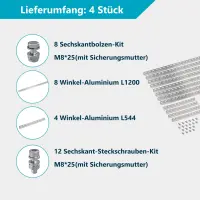 PV-Halterung für 2 Solarmodule – Verstellbares Montageset 0–90° für Flachdach, Garten & Wand