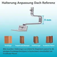 Ziegeldach-PV-Halterung für 2 Solarmodule – Montageset mit Universalklemmen 28–46 mm