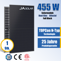 1 Stk. JA Solar 455Wp N-Type Glas-Glas Full Black...