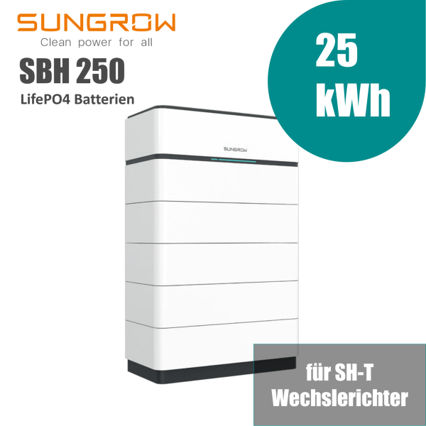 Sungrow SBH250 25kWh Hochvolt-Solarspeicher-Set für SH-T Wechselrichter - 2% Skonto bei Vorkasse Überweisung