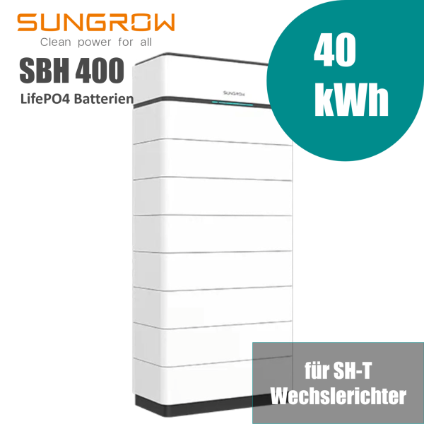 Sungrow SBH400 40kWh Hochvolt-Solarspeicher-Set für SH-T Wechselrichter - 2% Skonto bei Vorkasse Überweisung