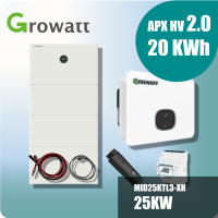 Growatt Komplettset MID 25KTL3-XH 25kW Hybridwechselrichter 3-phasig & APX 2.0 20.0M-S3 20 kWh Hochvolt-Solarspeicher-Set