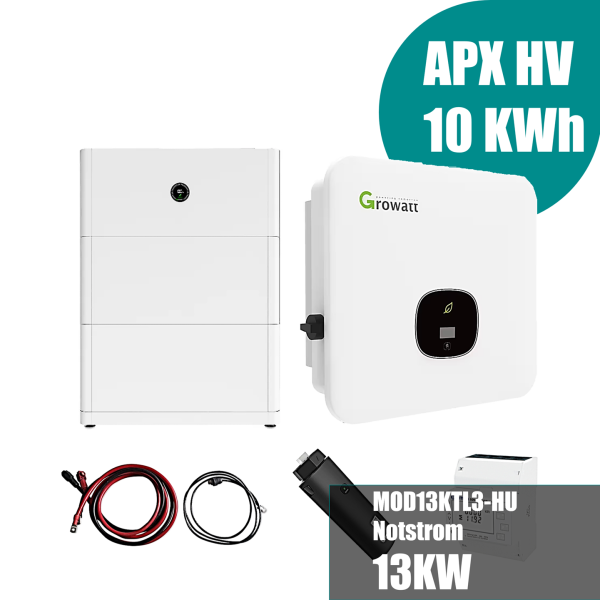Growatt Komplettset MOD13KTL3-HU 13kw Hybridwechselrichter 3-phasig & APX 10.0P Solarspeicher 10kWh (mit P2)