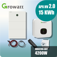 Growatt Komplettset MIN 4200-XH2 4,2kW Hybridwechselrichter 1-phasig & APX 2.0 15.0M-S3 15kWh Hochvolt-Solarspeicher