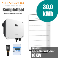 Sungrow Komplettset SH10T-V11 10kW Hybridwechselrichter mit 30 kWh Sungrow SBH300 Speicher