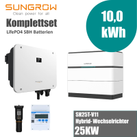 Sungrow Komplettset SH25T-V11 25kW Hybridwechselrichter mit 10 kWh Sungrow SBH100 Speicher