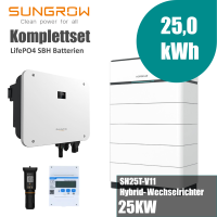 Sungrow Komplettset SH25T-V11 25kW Hybridwechselrichter...