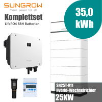 Sungrow Komplettset SH25T-V11 25kW Hybridwechselrichter mit 35 kWh Sungrow SBH350 Speicher