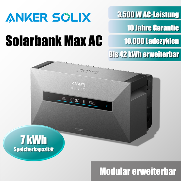 Anker Solix Solarbank Max AC - 0% MwSt nach §12 Abs. 3 UStG