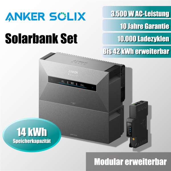 Anker Solix Solarbank Max AC + BP7000 Erweiterungsakku + Smart Meter Gen 2 3 Phasen 0% MwSt nach §12 Abs. 3 UStG