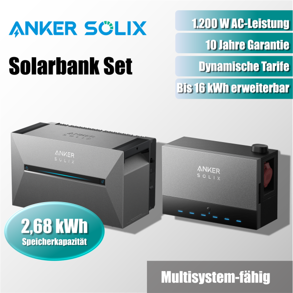 Anker Solix Solarbank 3 E2700 Pro + Power Dock + Smart Meter Gen 2 3 Phasen - 2% Skonto bei Vorkasse Banküberweisung