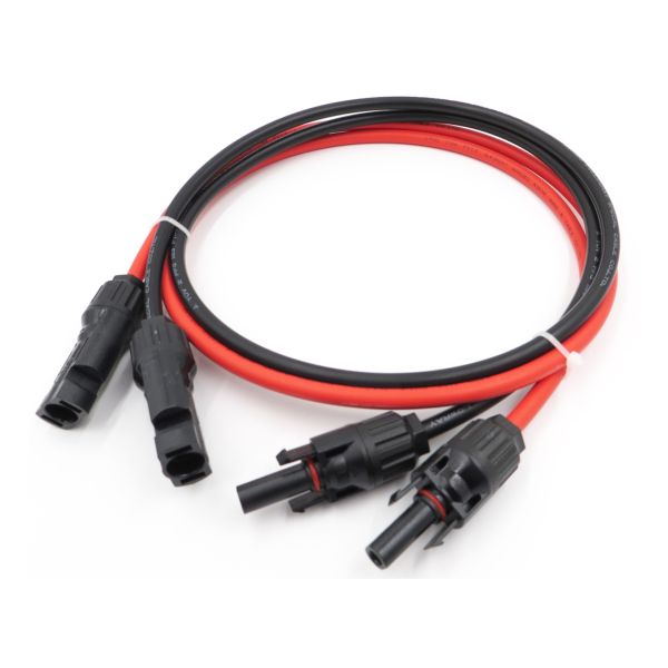 Solar DC Verlängerungskabel-Set 2 m 4 mm² mit MC4-Steckverbindern – Rot/Schwarz