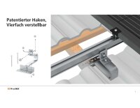 Clenergy SolarRoof Pro 2.0 PV-ezRack Schrägdach-Unterkonstruktion Komplettset für 38 PV-Module