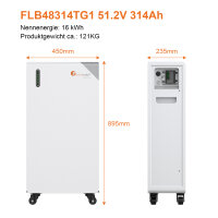Felicitysolar FLB48314TG1-H 16kWh LiFePO4 Niedervolt-Batteriespeicher 51,2V mit Heizfunktion