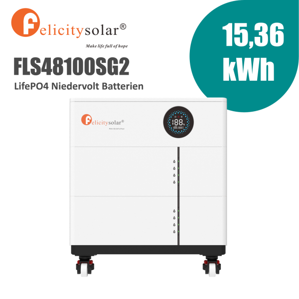 Felicitysolar FLS48100SG2 15,36kWh LiFePO4 Niedervolt-Batteriespeicher-Set