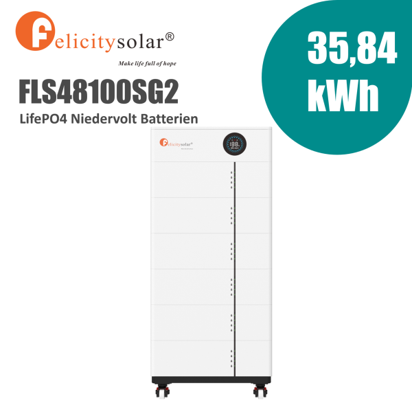 Felicitysolar FLS48100SG2 35,84kWh LiFePO4 Niedervolt-Batteriespeicher-Set